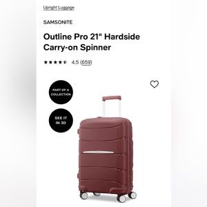 Brand new Samsonite Outline Pro carry on suitcase still in box with tags.